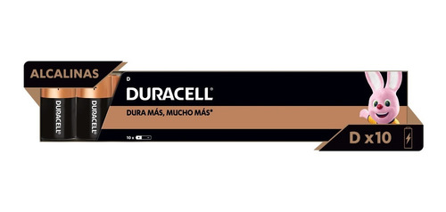 Pila D Duracell Paquete 10 Piezas Baterias 1.5 V Economica