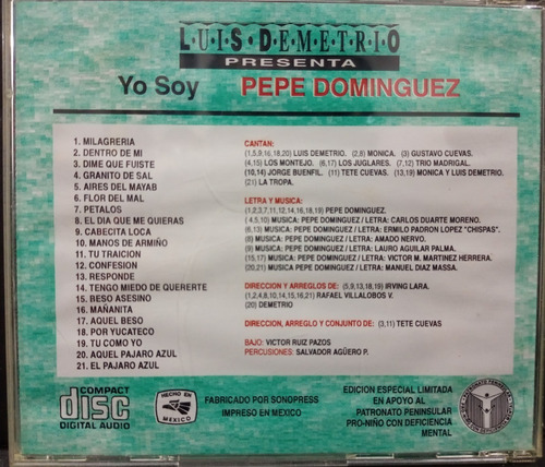 Pepe Dominguez - Luis Demetrio Presenta Yo Soy Pepe Domíngue (Usado)