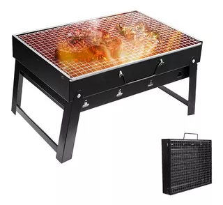 Asador De Carbón Plegable Camping Parrilla De Viaje Portátil