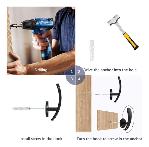 Cortinas Para Accesorios De Cortinas 2pz Negro Con Tornillos Negro