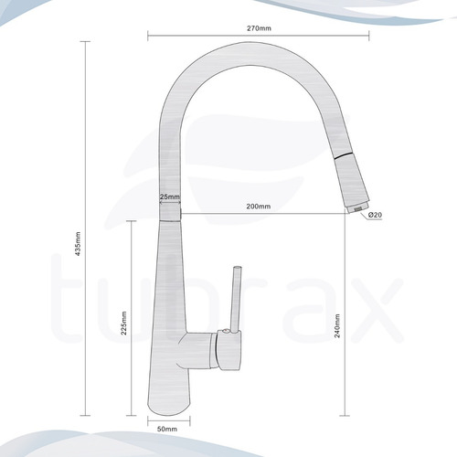 Torneira Cozinha Gourmet Monocomando Extensível Aço Escovado