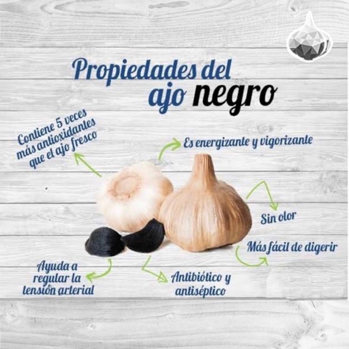Ajo Negro Orgánico Los Rancheros 8 Cabezas(4 Bolsas De 2 Pz)