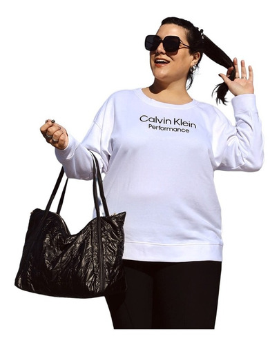 Buzo Calvin Klein Original Mujer Canguro Algodón Deportivo