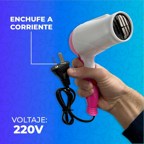 Imagen 4 de 10 de Secador De Pelo Profesional Plegable Portable Viaje 1000w
