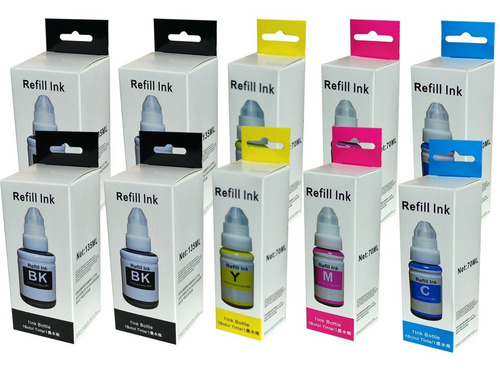 Imagen 1 de 5 de Pack 10 Tintas Alternativa Gi-190 Para Impresora Canon