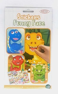 Álbum Stickers Funny Faces Dinosaurios Artel