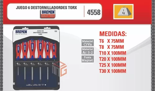 Juego 6 Destornilladores Torx – 4558 – Bultor