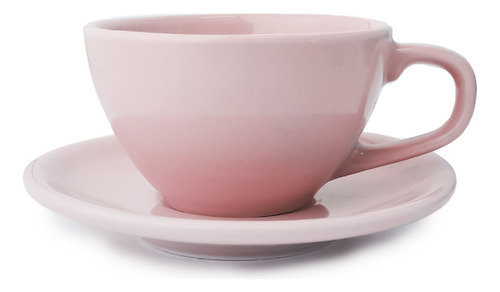 X 6 Combo Taza C/ Plato Germer Oval 300 Ml Color Rosa