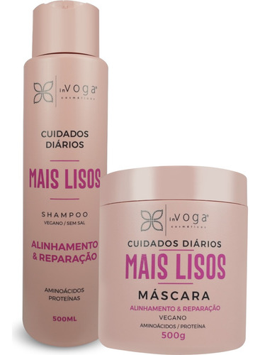 Kit Voga Mais Lisos 1 Shampoo 1 Máscara 500g