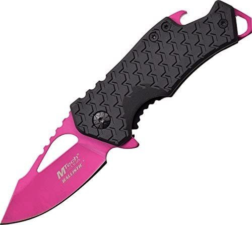 Cuchillo De Bolsillo Plegable Con Hoja Rosa | Mtech Usa