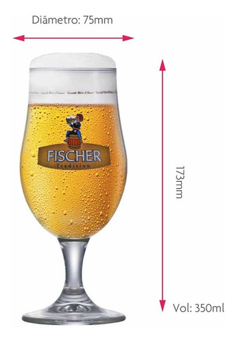Jogo de Taça De Cristal para Cerveja com Frases 6 Pçs 350ml, Ruvolo