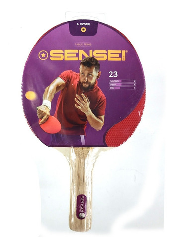 Paleta Ping Pong Tenis Mesa Sensei 1 Estrella Plus Pingpong