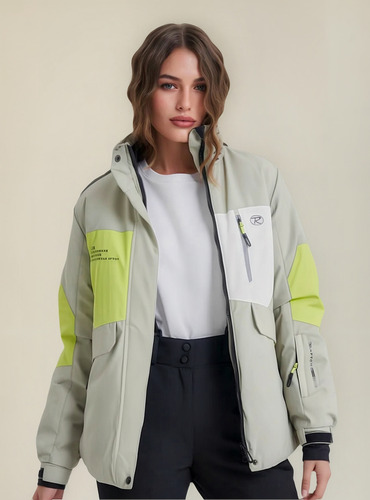 Campera Ski Snowboard Mujer Trampa De Nieve Impermeable Gris Xl