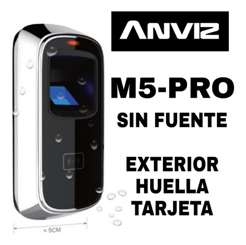 Anviz M5-pro Control De Acceso Huella Exterior Sin Fuente
