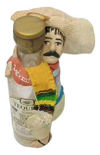 México, Adorno Gracioso En Botella Vacía, Vintage.