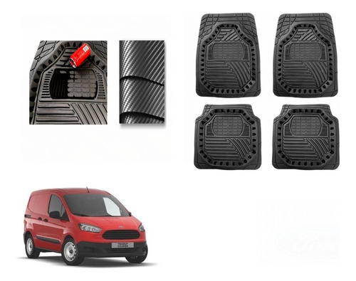 Tapetes Carbono 3d Grueso Ford Transit Courier 2022 A 2025