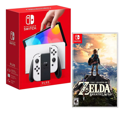 Nintendo Switch Oled Blanco + Zelda Breath Of The Wild