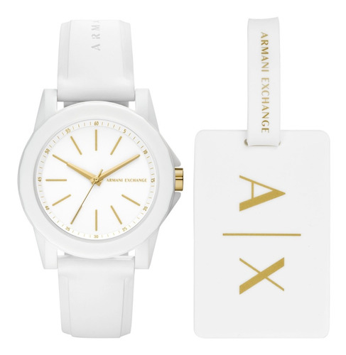 Set Reloj Mujer Armani Exchange Lady Banks Color de la correa Blanco