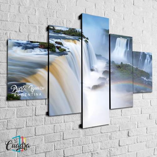 Cuadro Cataratas Iguazu Decorativo Moderno Poliliptico Arg