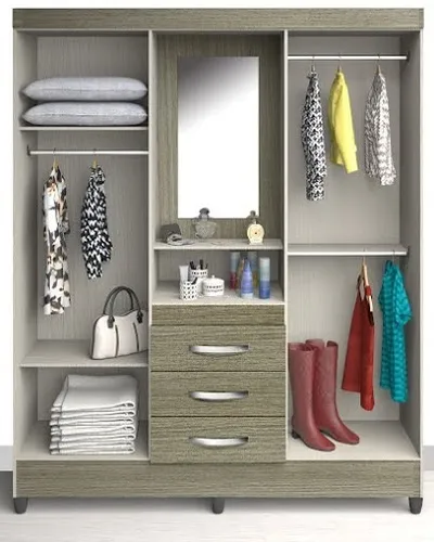 Jogo De Quarto Completo Com Berço Cômoda Roupeiro - Qmovi
