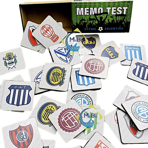 Imagen 1 de 5 de Memotest Futbol Argentino Europeo Madera Juego Memoria Niños