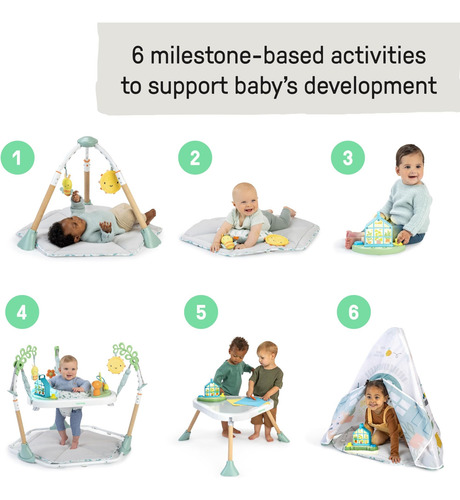 Ingenuity Tummy-toes-toes 6-in-1 Milestone Center, Play Gym,