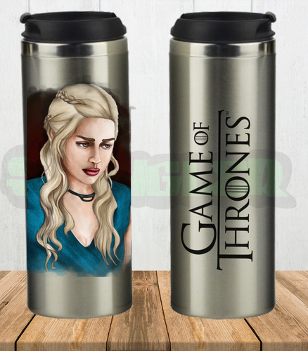 Termo Cilíndrico Daenerys Dibujo Game Of Thrones