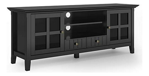 Mueble Tv Madera Maciza Acabado Negro 60 Pulgadas