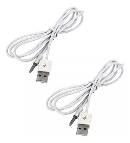 2x Cable De Datos / Carga Usb 3.5mm Aux Audio Plug A Usb2.0