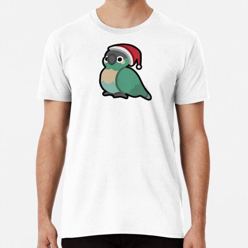 Remera X-mas Birbs - Conure De Mejillas Verde Turquesa Algod