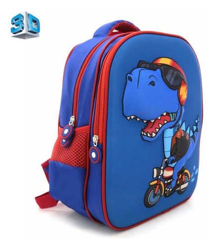 Mochila 3d Escolar Jardin Dino Futbol Unicornio Nena Nene Color Azul