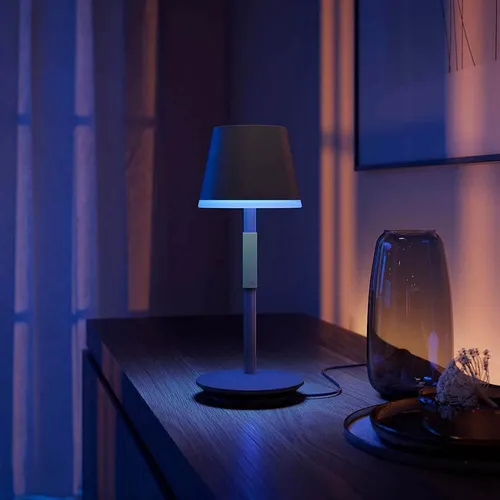 Lámpara De Mesa Portátil Inteligente Philips Hue Go Black, P