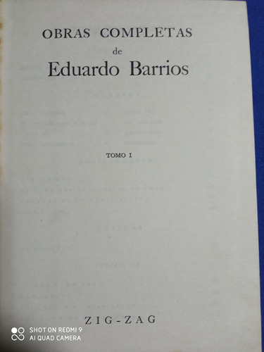 Obras Completas De Eduardo Barrios.tomo 1.