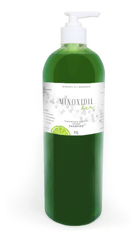 Imagen 1 de 9 de Shampoo Unisex Minoxidil 5% Con Bergamota 1l Cabello Y Barba