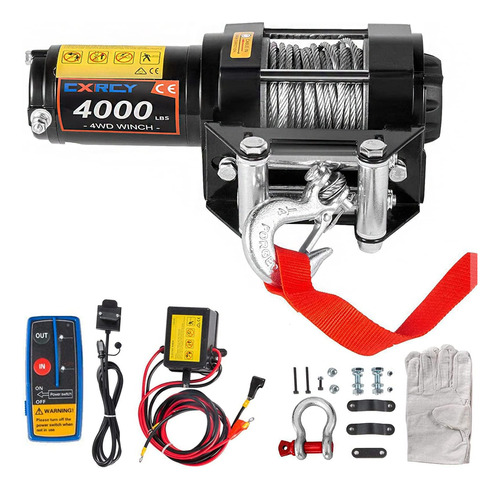 Kits De Cabrestante Electrico Cxrcy 12v 4000 Lbs Con 3/16  (