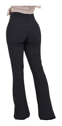 Calça risca de giz feminina sale flare