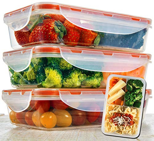 Bento Lunch Box 3pcs Set 24oz - Meal Prep Containers 9at8j