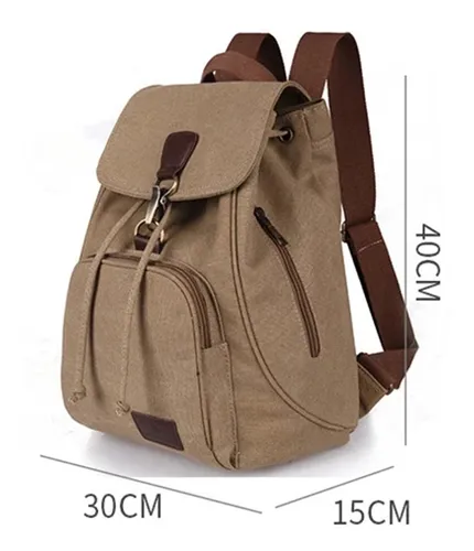 Mochilas Lona Mujer Bolso Vintage Cuotas sin inter s