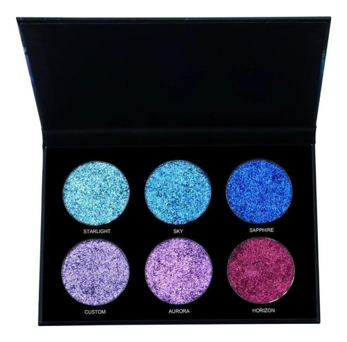 Paleta Sombra Ojos Con Brillantina Prolux Prensada 6 Tonos