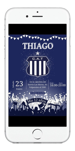 Invitación Cumpleaños Tarjeta Digital Club Talleres Futbol