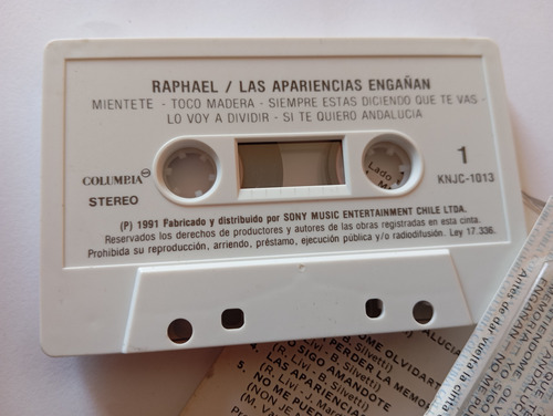 Cassette De Raphael Las Apariencias Engañan (#2713 (Usado)