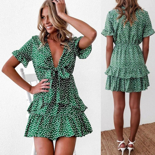 Vestido Corto Acampanado Primavera Verano Ve70 |por Encargue