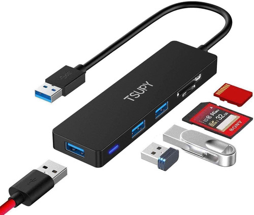 Hub Usb 3.0 Con 3 Puertos Y Lector Sd/tf Para Macbook Y Mas