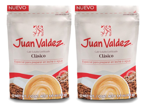 Cafe Soluble Liofilizafo Clasico Juan Valdez 2doypack X40gr