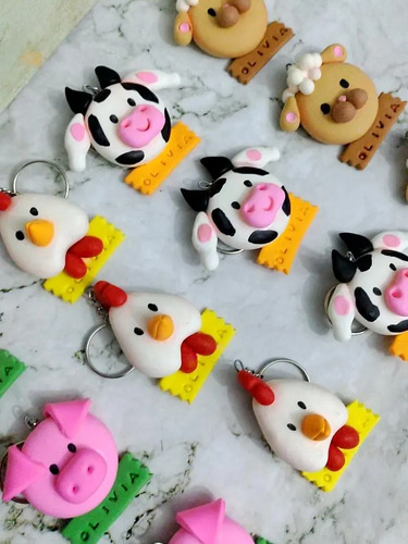 Llaveros Souvenirs Animalitos De Granja Con Nombre 35 Uni