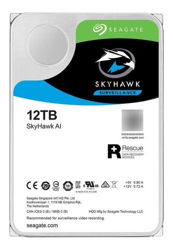 Disco Rigido 12tb Seagate 3.5 Skyhawk 256mb