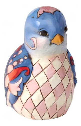 Jim Shore Hwc Pájaro Azul De La Felicidad Azul Floral Pájaro