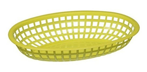 Winco Oval Cestas De Comida Rápida, 10,25 Pulgadas Por 6,75 