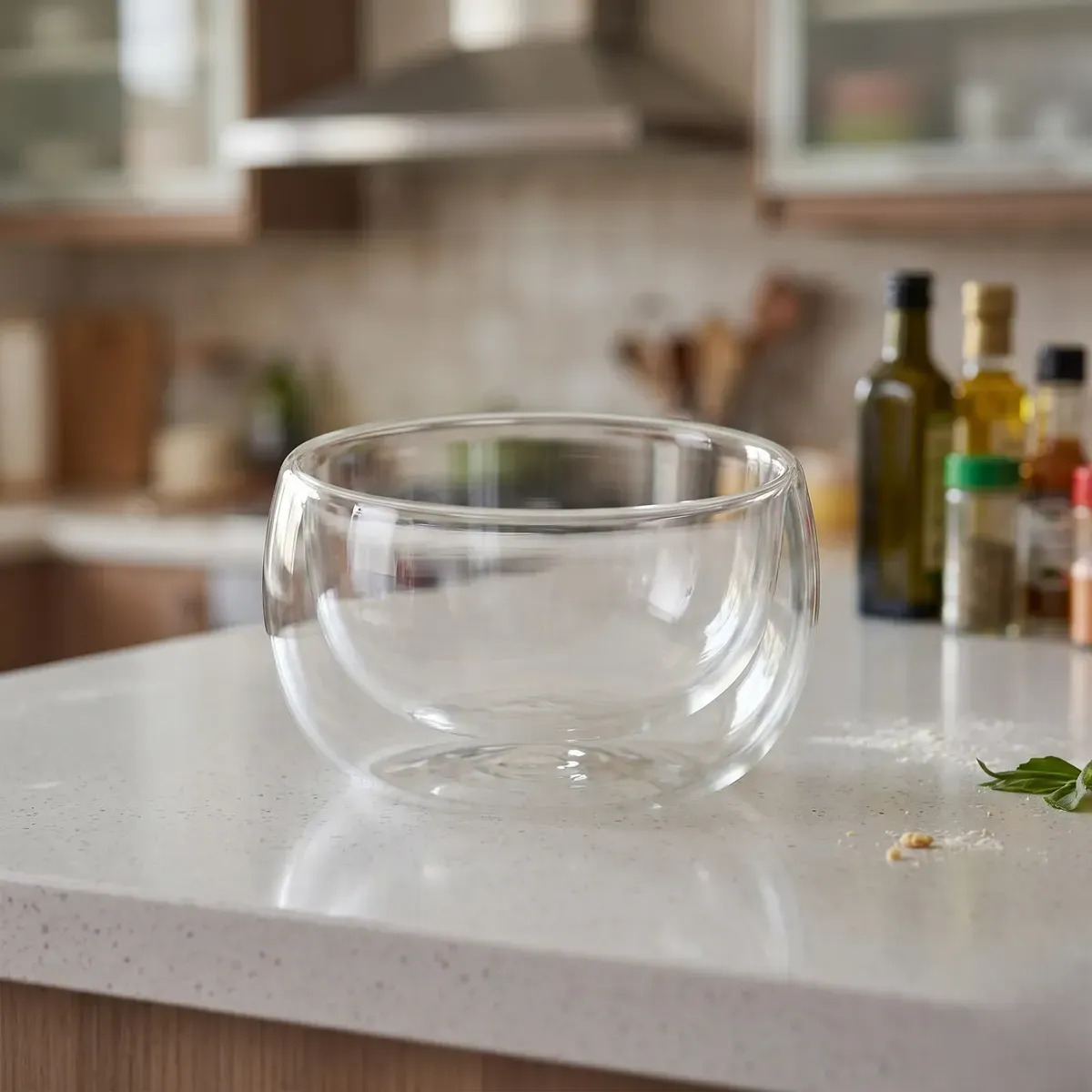 Compotera Bowl Recipiente Yogurtera Doble Vidrio Helado 450 Ml