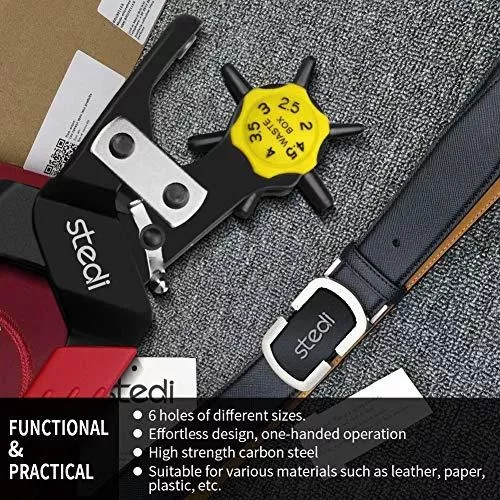 Leather Hole Punch Kit, Labor-Saving and Durable Multi Hole Sizes